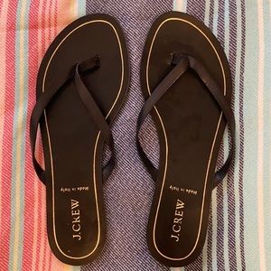 J.Crew black leather sandals